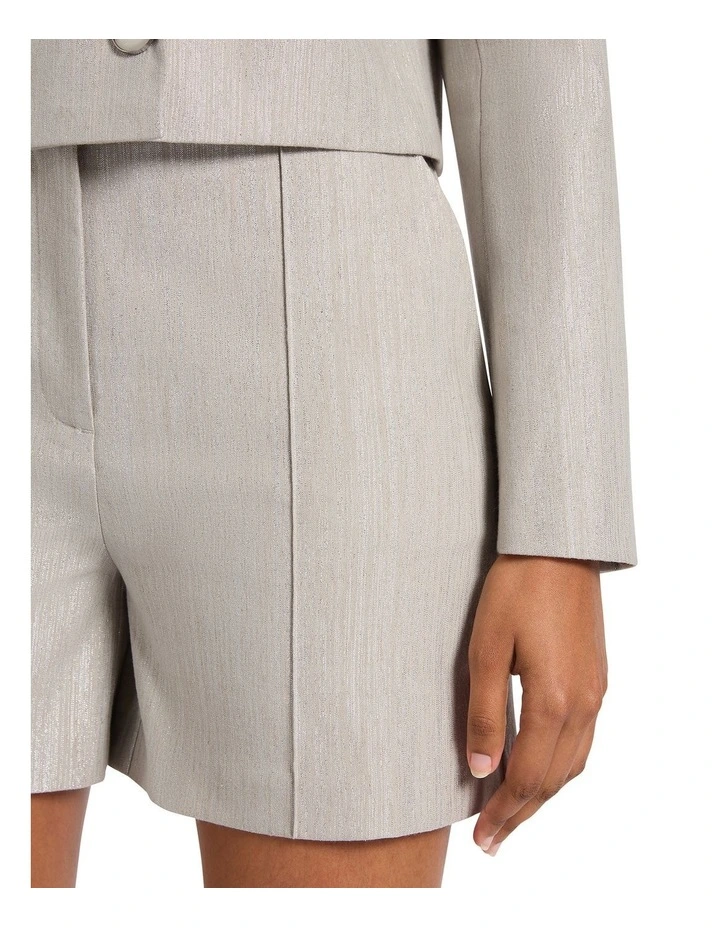 Quinn Stretch Linen Short in Silver image 4
