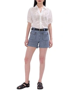 Rail Road Denim Short in Navy Stripe
