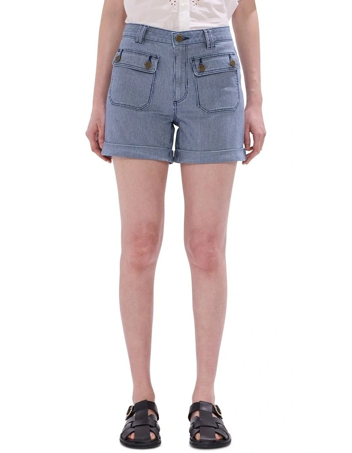 Rail Road Denim Short in Navy Stripe image 2