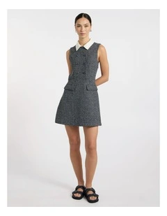 Serenade Tweed Mini Dress in Navy Multi