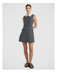 Serenade Tweed Mini Dress in Navy Multi