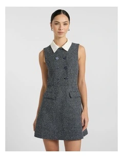 Serenade Tweed Mini Dress in Navy Multi
