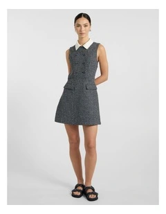 Serenade Tweed Mini Dress in Navy Multi