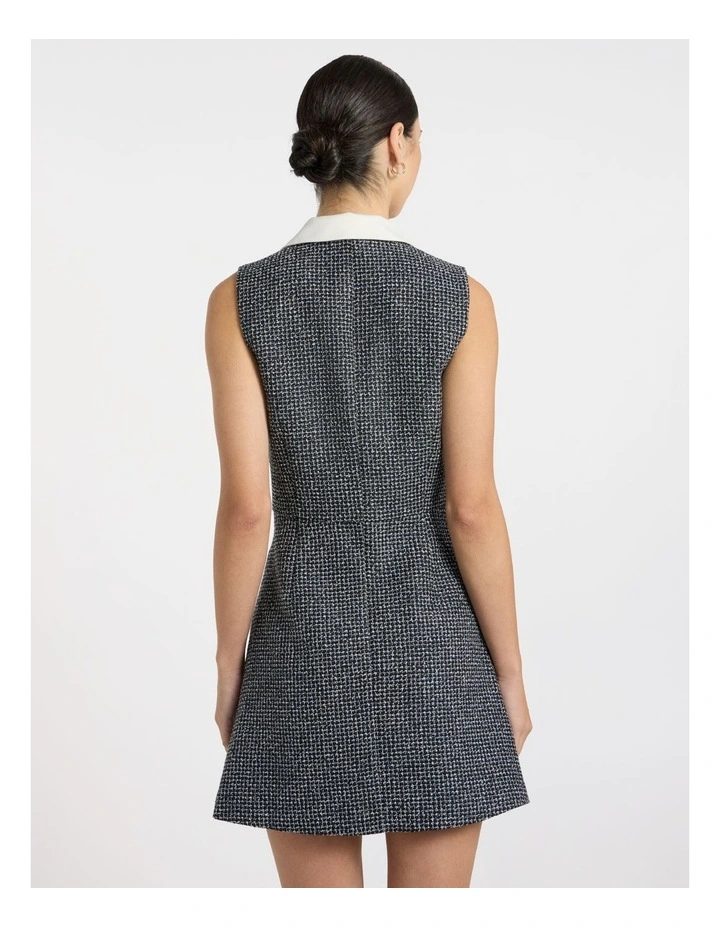 Serenade Tweed Mini Dress in Navy Multi image 5