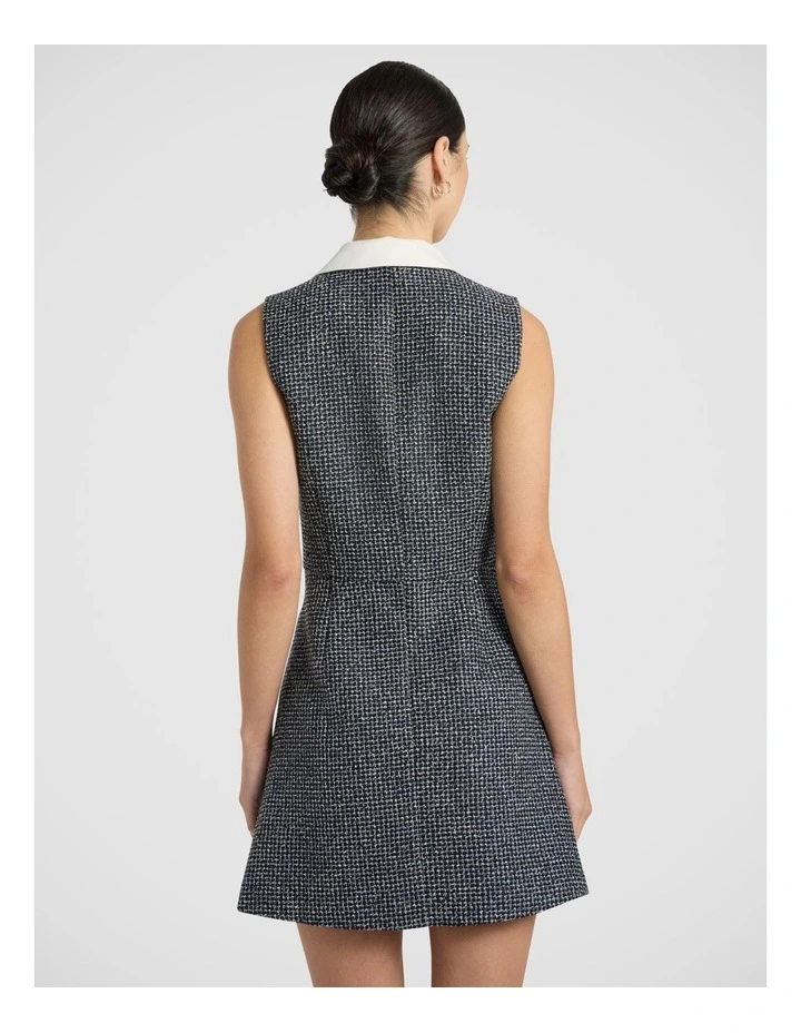 Serenade Tweed Mini Dress in Navy Multi image 5