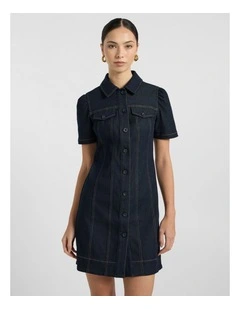 Queenie Denim Dress in Indigo