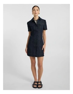 Queenie Denim Dress in Indigo