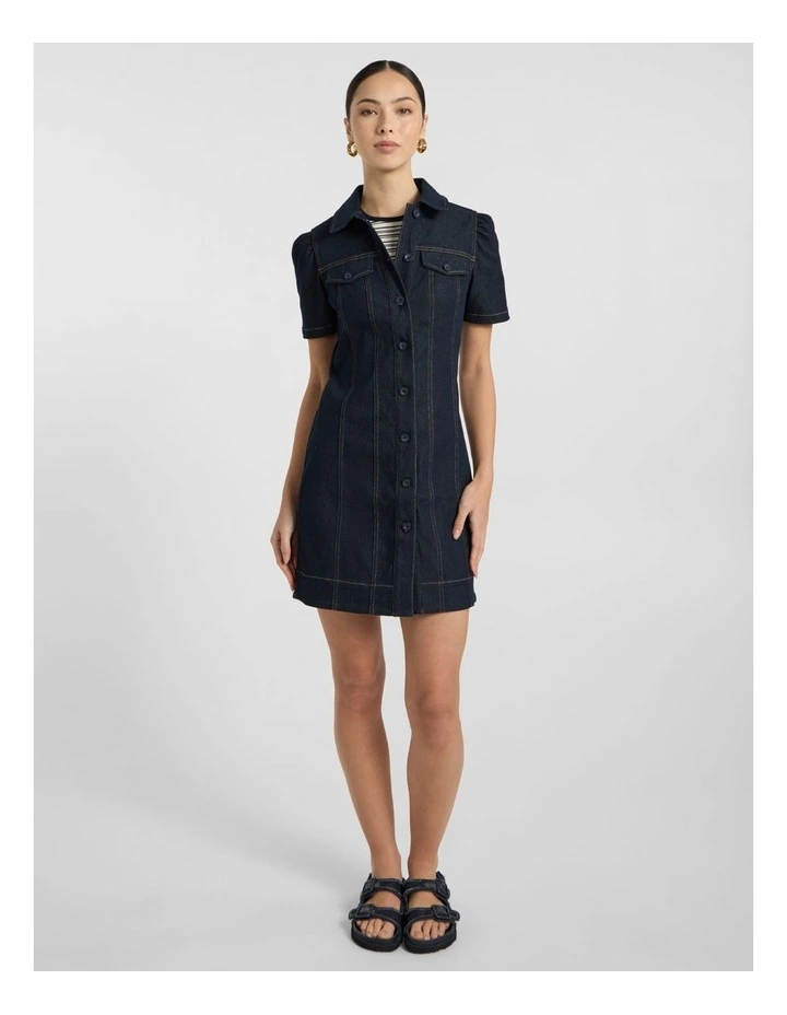 Queenie Denim Dress in Indigo image 1