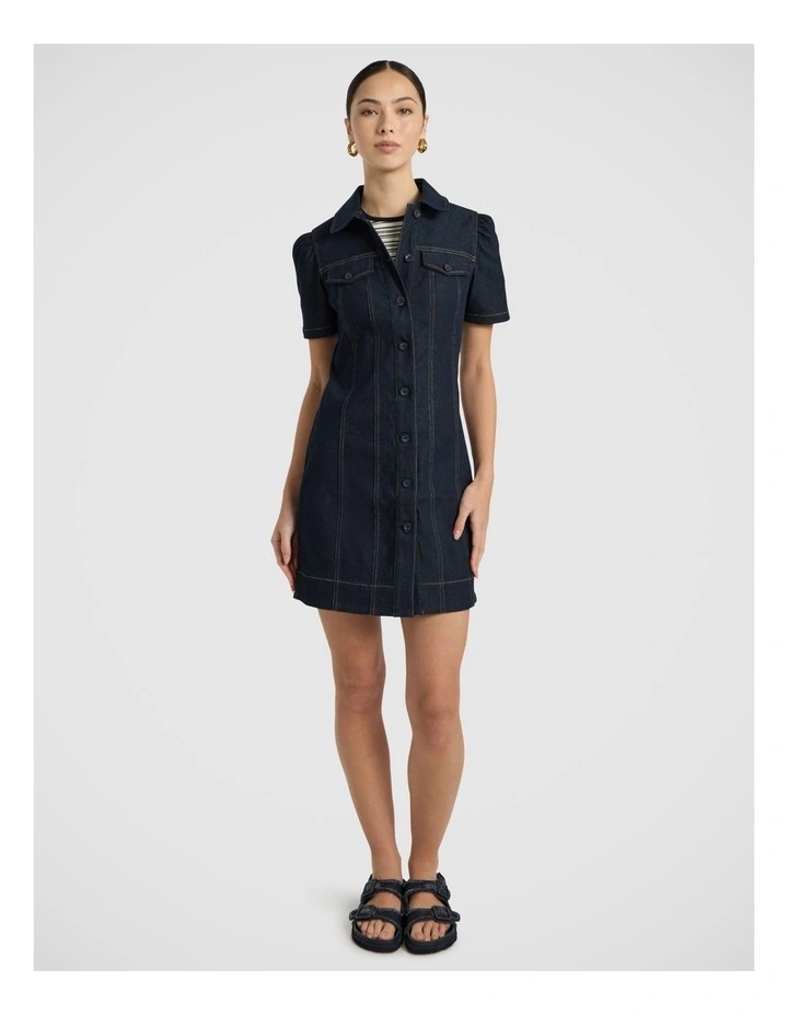 Queenie Denim Dress in Indigo image 1