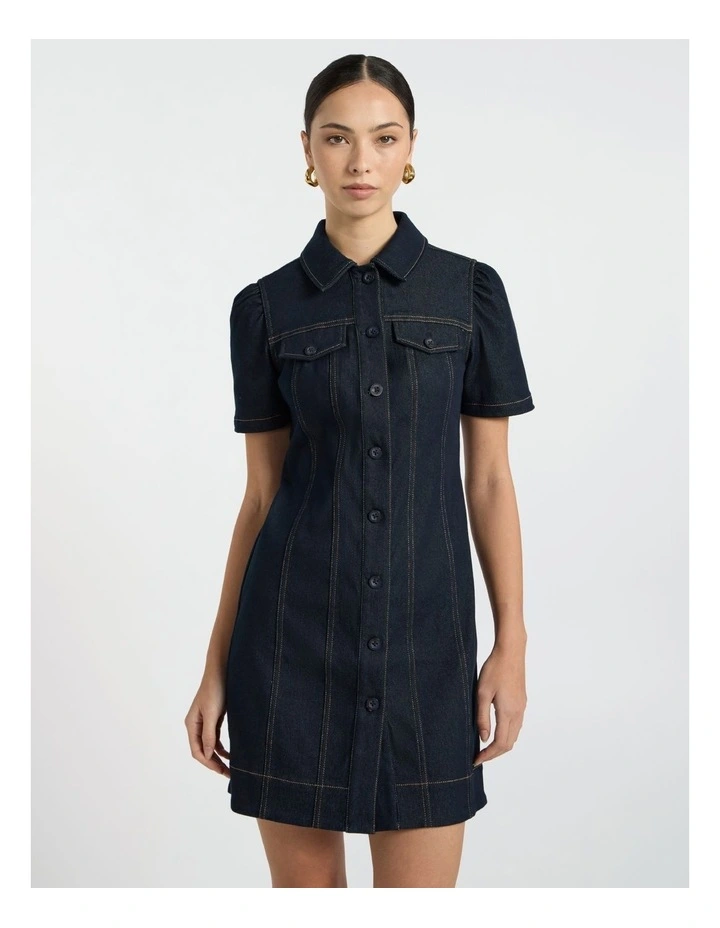 Queenie Denim Dress in Indigo image 2