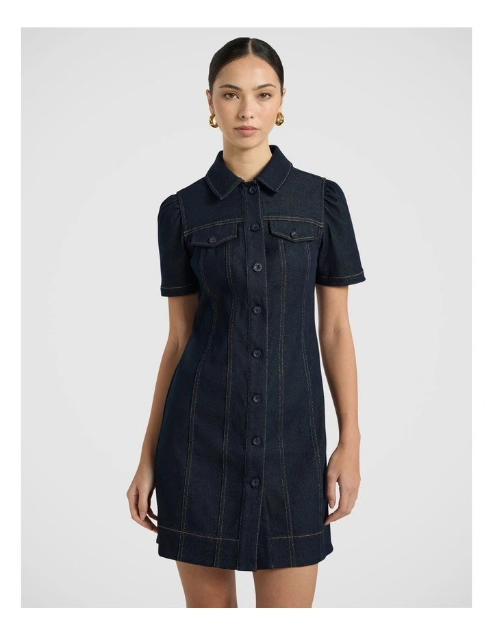 Queenie Denim Dress in Indigo image 2