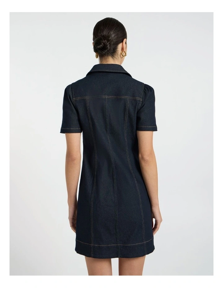Queenie Denim Dress in Indigo image 4
