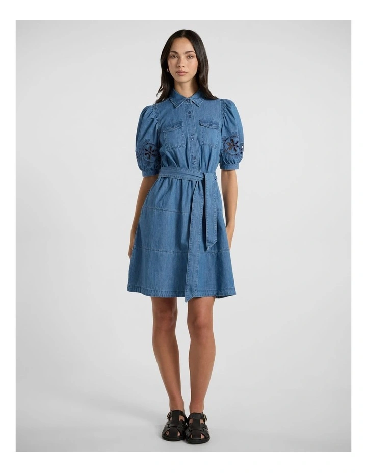 Silla Chambray Dress in Atlantic Blue image 2