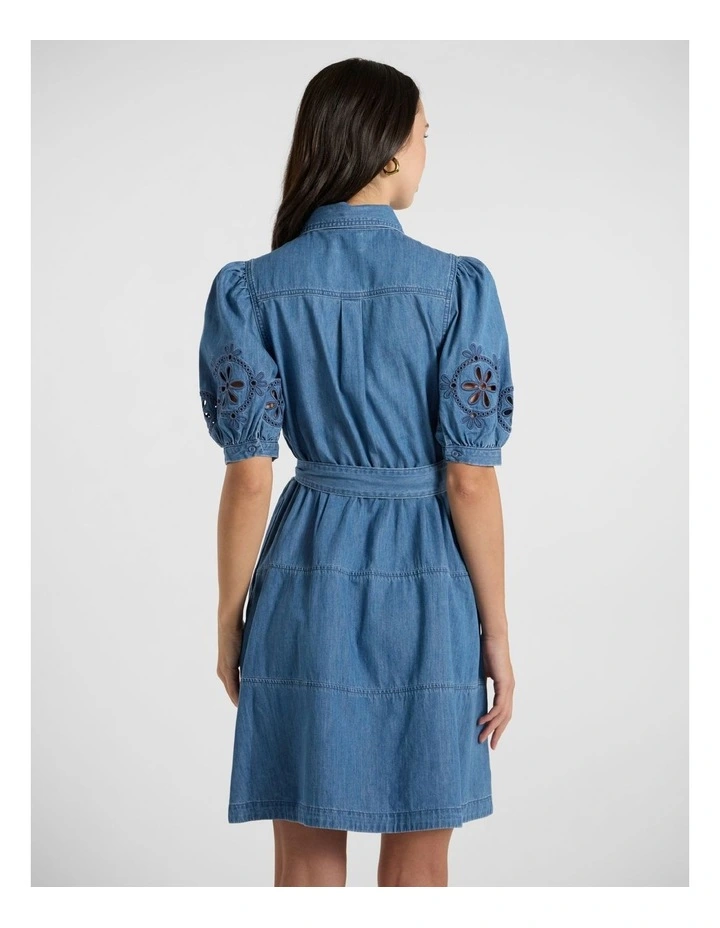 Silla Chambray Dress in Atlantic Blue image 3