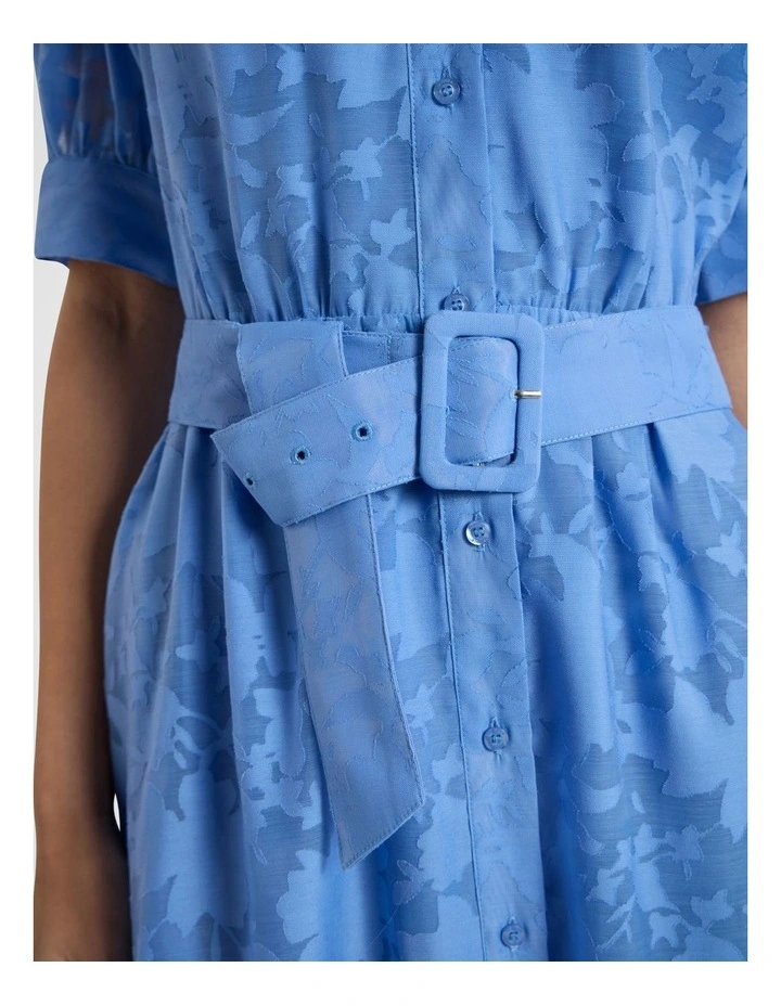 Pepe Jacquard Midi Dress in Pacific Blue image 3