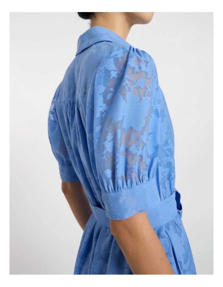 Pepe Jacquard Midi Dress in Pacific Blue image 4