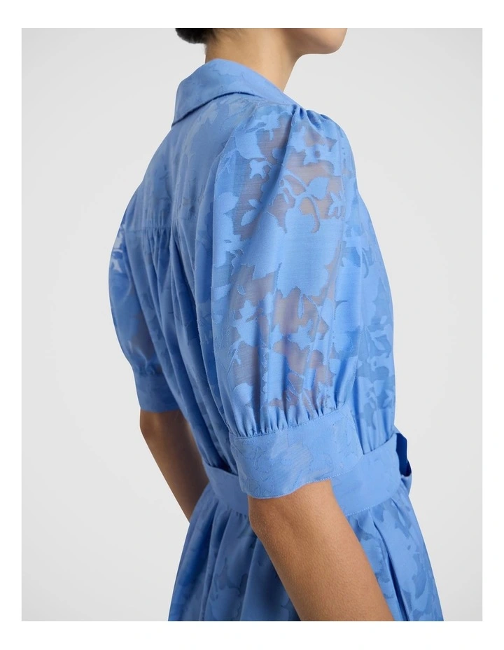 Pepe Jacquard Midi Dress in Pacific Blue image 4