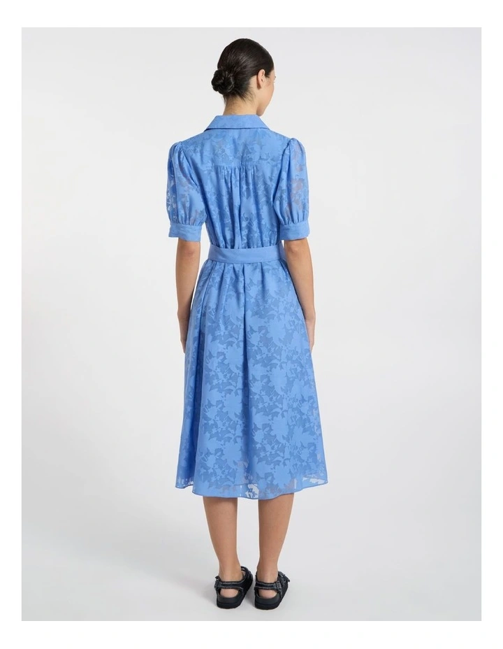 Pepe Jacquard Midi Dress in Pacific Blue image 5