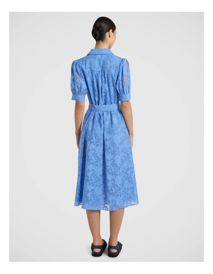 Pepe Jacquard Midi Dress in Pacific Blue image 5