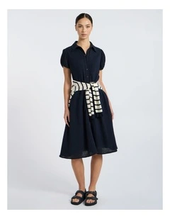 Patrick Midi Shirt Dress in Navy