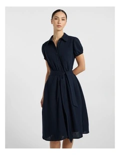 Patrick Midi Shirt Dress in Navy