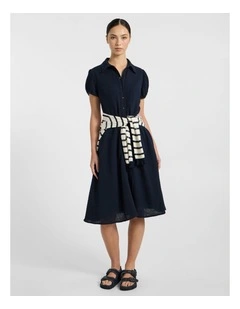 Patrick Midi Shirt Dress in Navy