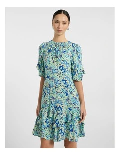 Mary Poppies Dress in Blue Multi