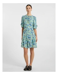 Mary Poppies Dress in Blue Multi