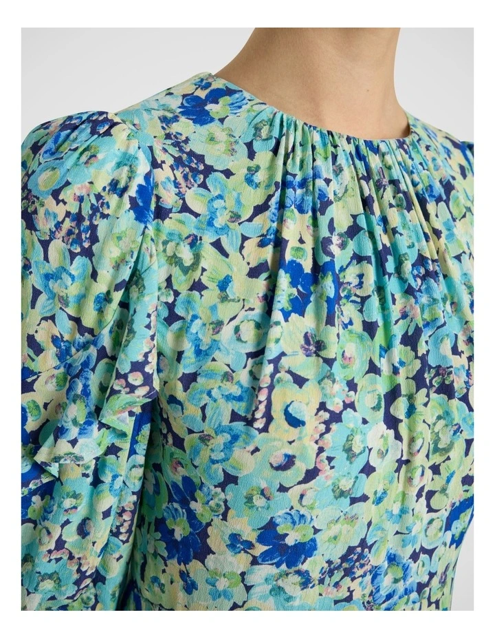 Mary Poppies Dress in Blue Multi image 3