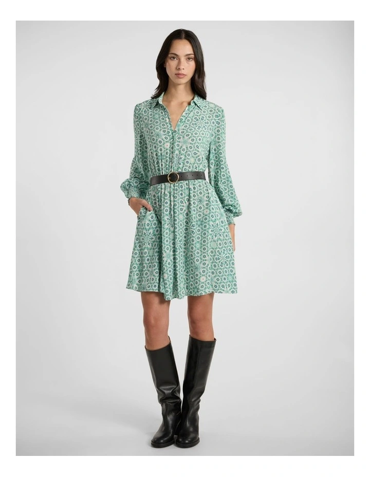 A Mint-Summer Night Dress in Mint Multi image 1