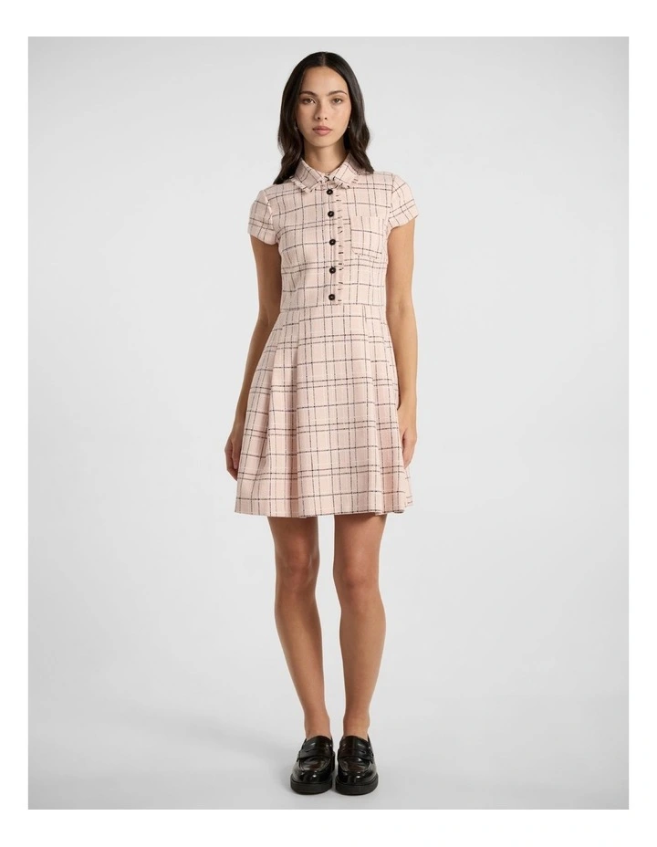 Final Bow Tweed Dress in Pink Multi image 1