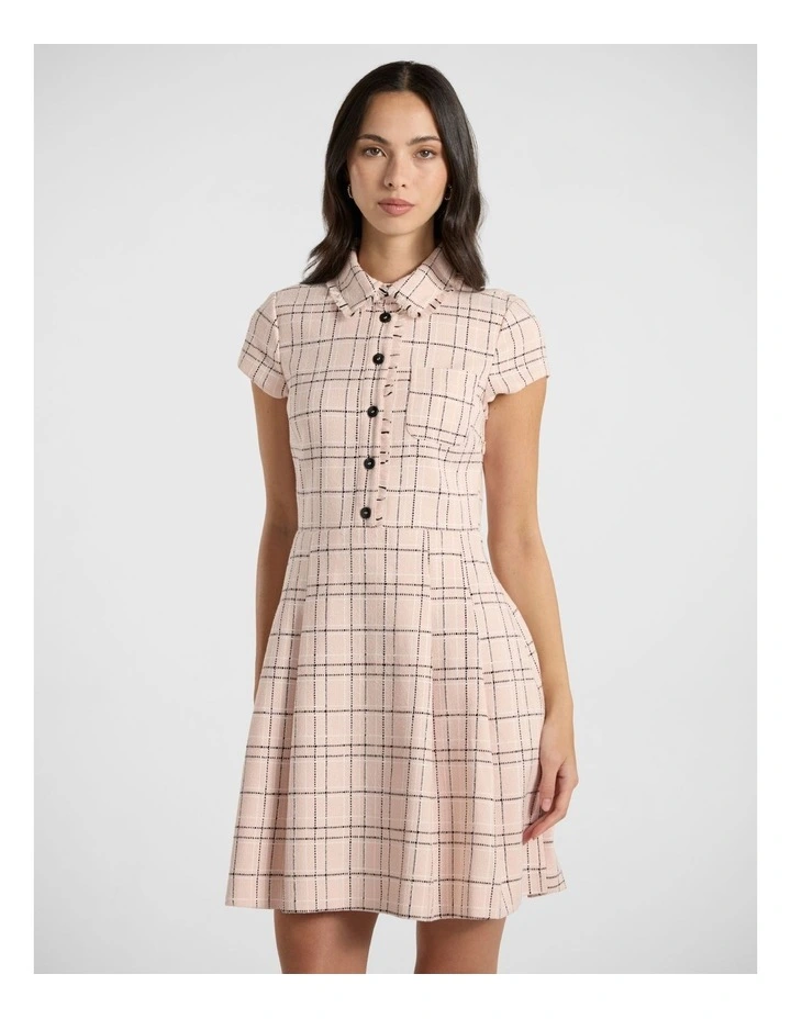 Final Bow Tweed Dress in Pink Multi image 2