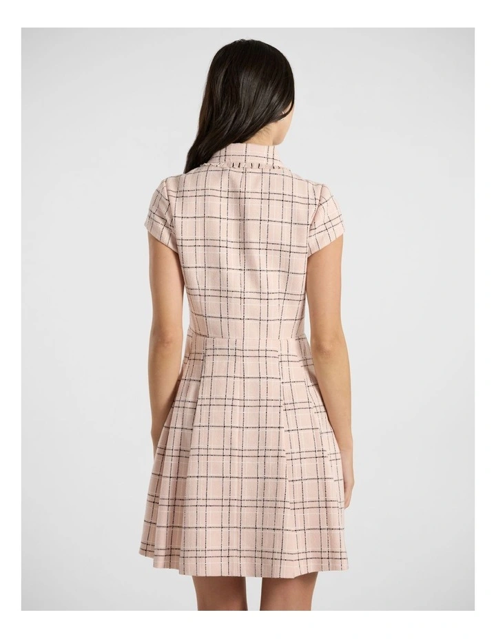 Final Bow Tweed Dress in Pink Multi image 4