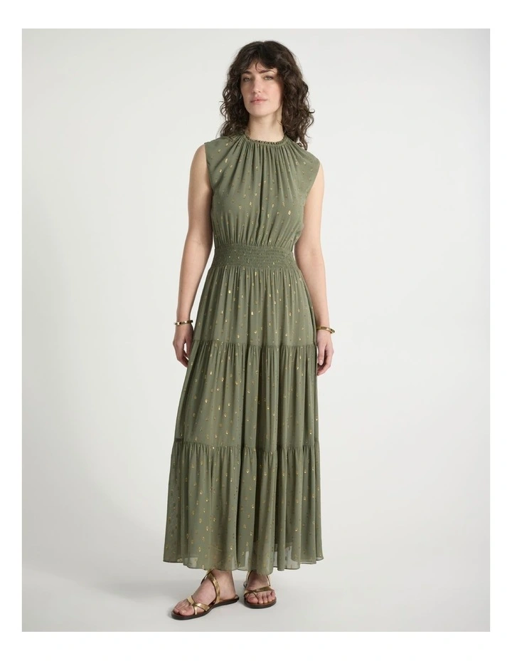 Louis Clip Spot Dress in Olive Green image 1