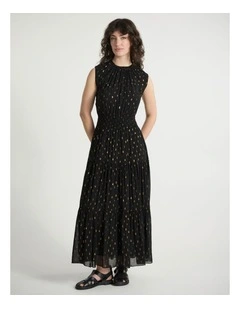 Louis Clip Spot Dress in Black