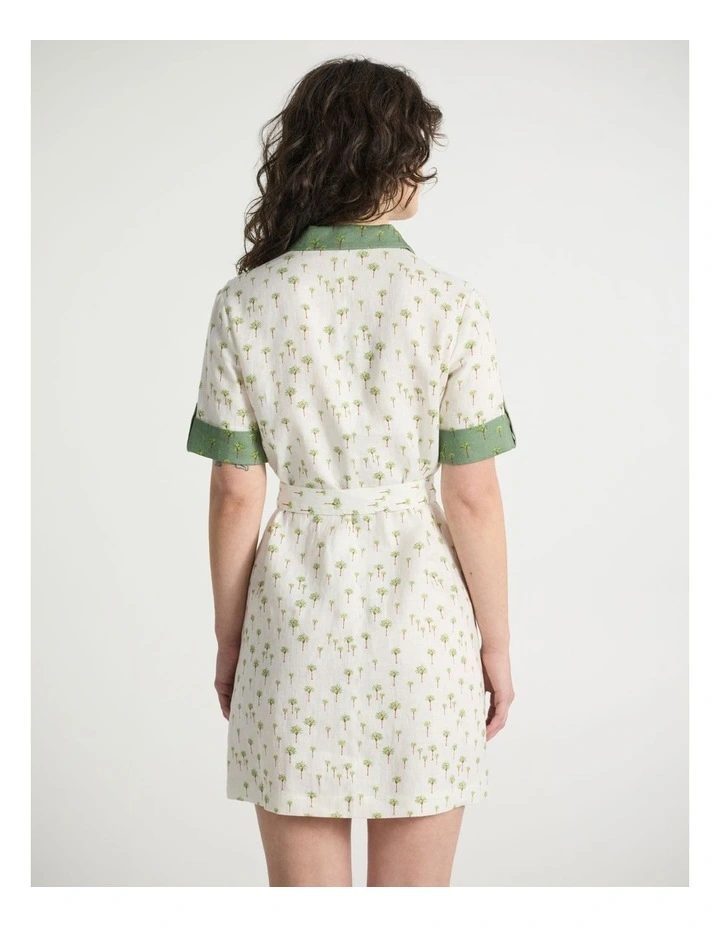 Best Frond Ever Linen Dress in Ivory Multi image 3