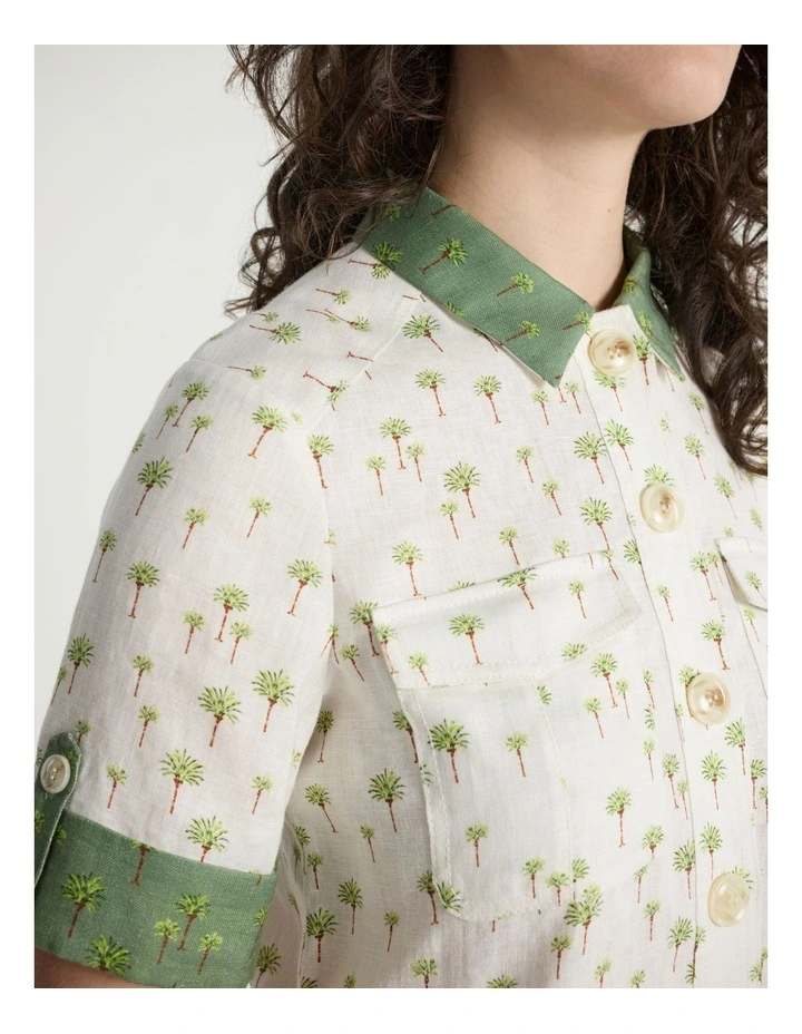 Best Frond Ever Linen Dress in Ivory Multi image 4