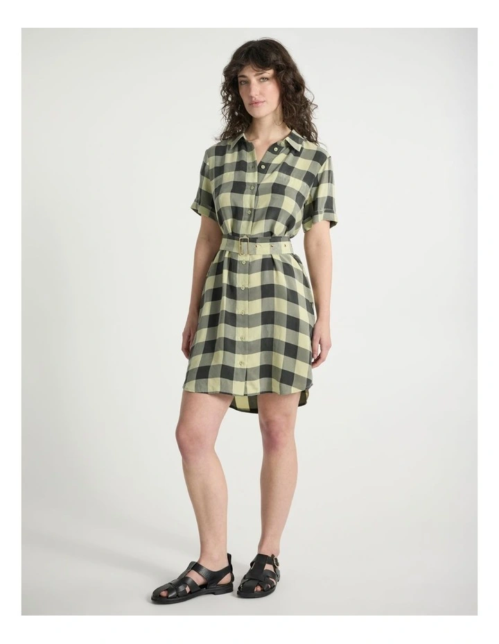 Gingham Almighty Mini Dress in Green Multi image 1