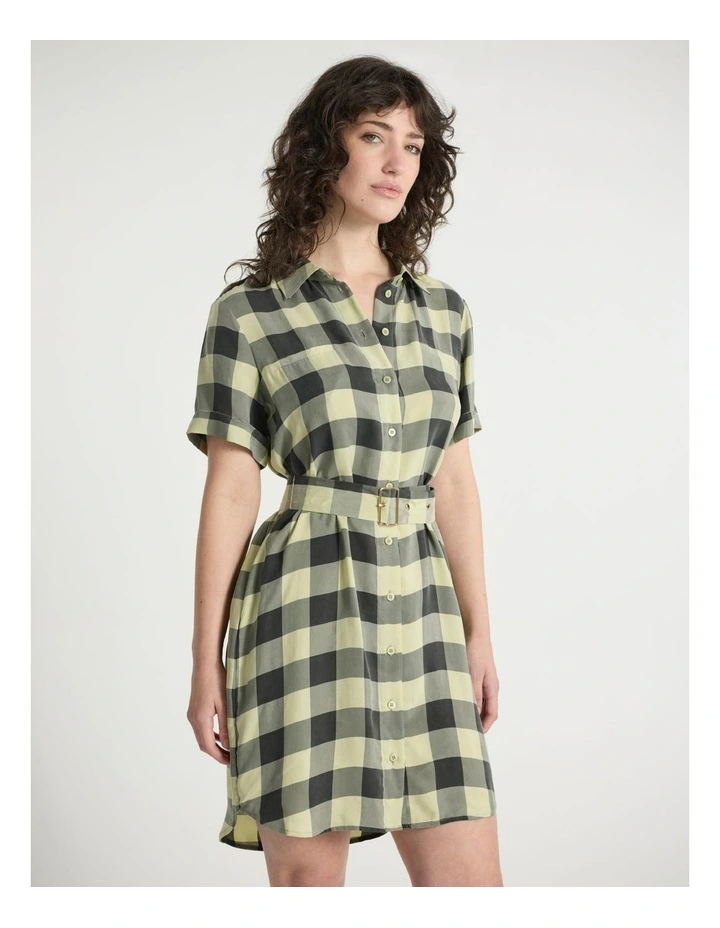 Gingham Almighty Mini Dress in Green Multi image 2