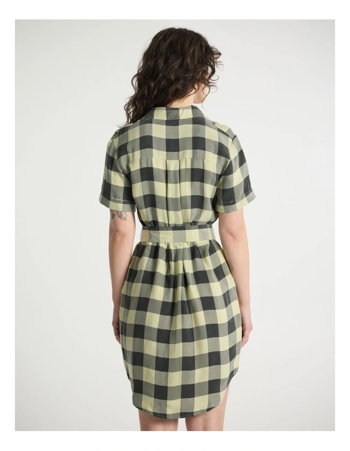 Gingham Almighty Mini Dress in Green Multi image 3