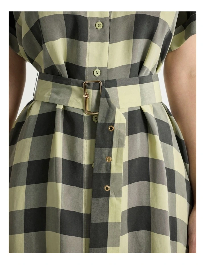 Gingham Almighty Mini Dress in Green Multi image 4
