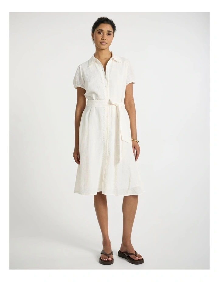 Patrick Midi Shirt Dress in Ivory image 1
