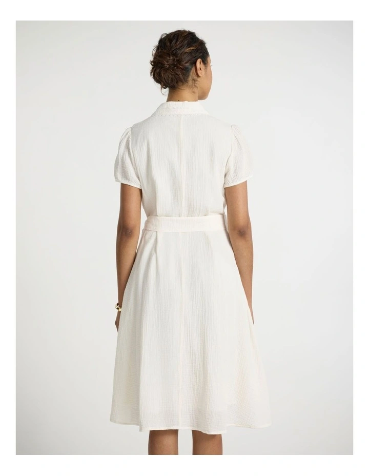Patrick Midi Shirt Dress in Ivory image 3