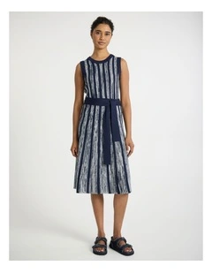 Stripe That Down Knit Dress in Navy Stripe