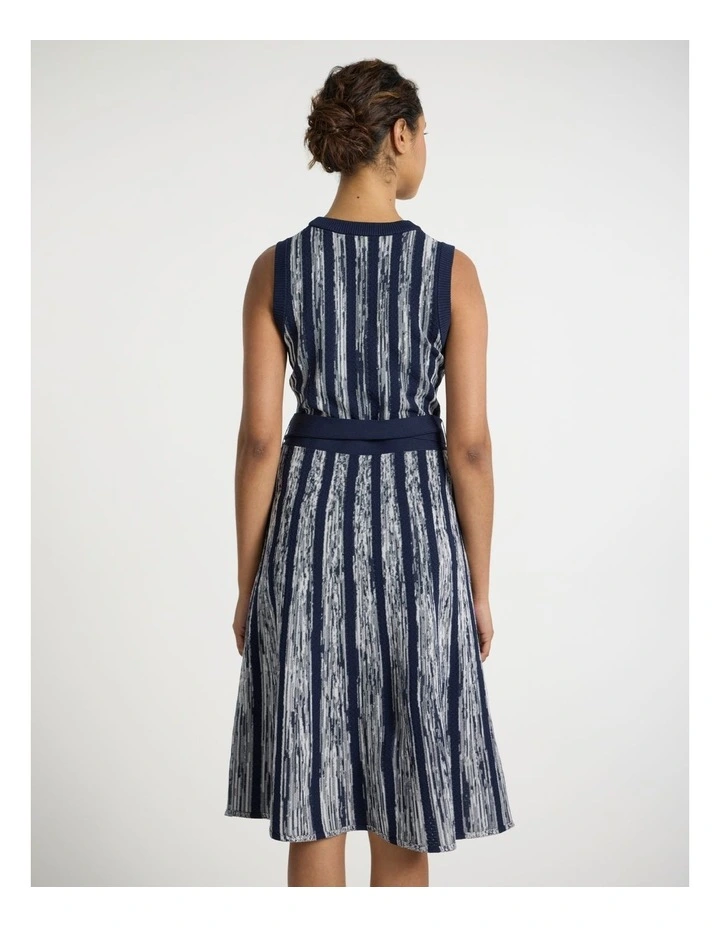 Stripe That Down Knit Dress in Navy Stripe image 3