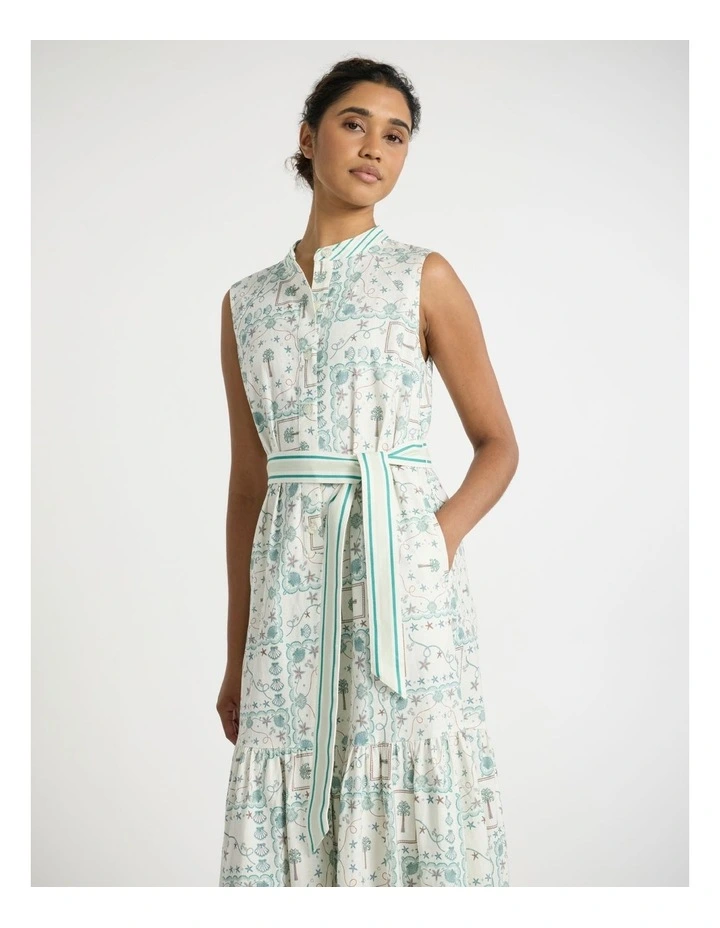 Sign Of The Tiles Dress in Ivory Multi image 2