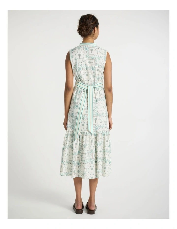 Sign Of The Tiles Dress in Ivory Multi image 3