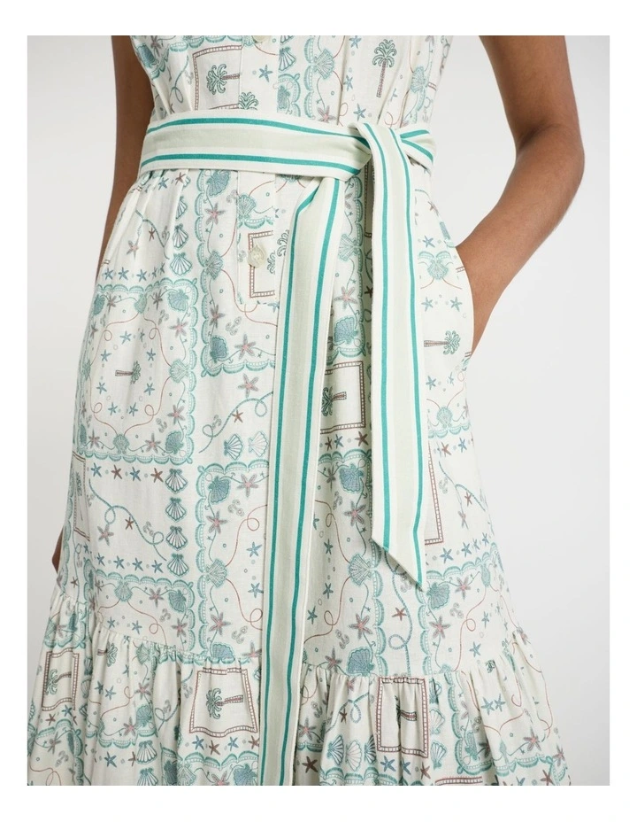 Sign Of The Tiles Dress in Ivory Multi image 5