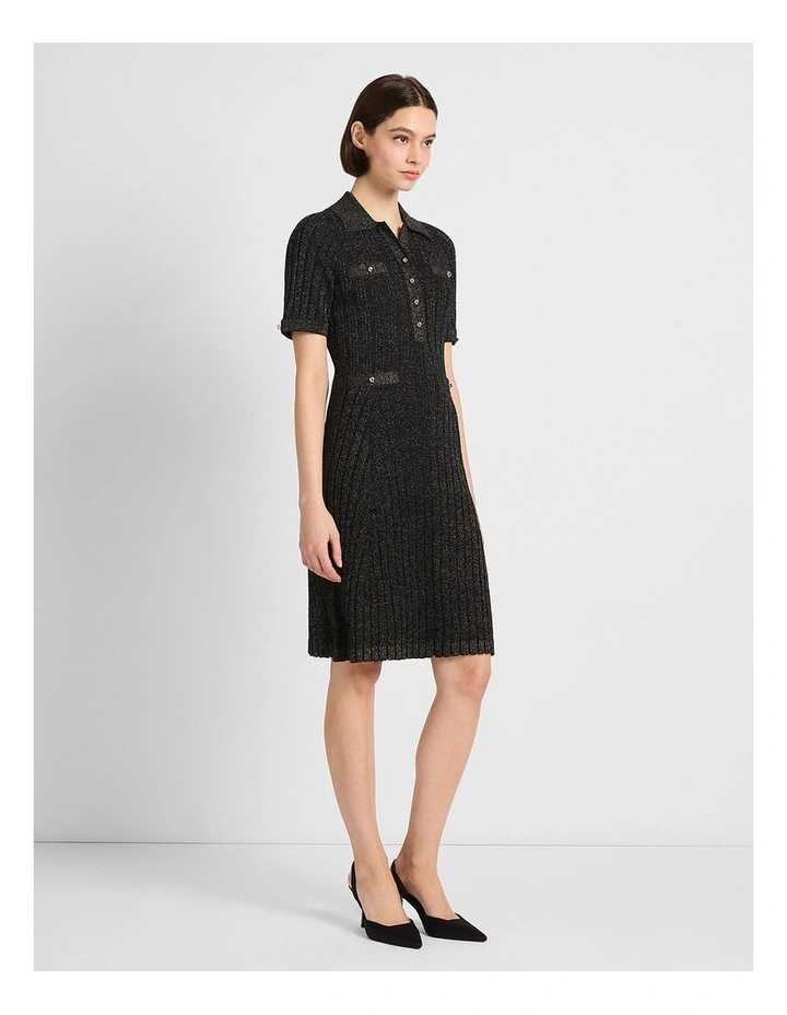 Endless Night Knit Dress in Black Sparkle image 2