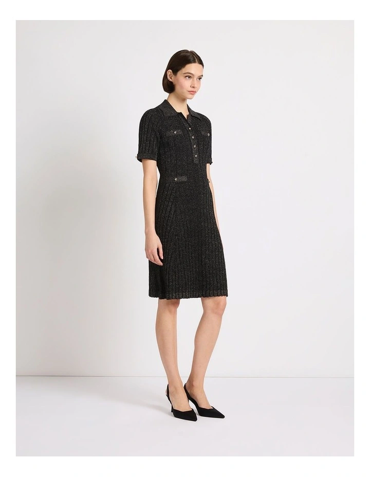 Endless Night Knit Dress in Black Sparkle image 2